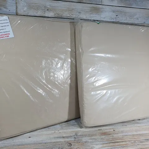 2 x Rattan Cushions. Beige colour. Size 54x50x4.5cm. Rrp £32