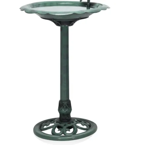 Tall Outdoor Antique Flower Birdbath With Bird Decoration Yard