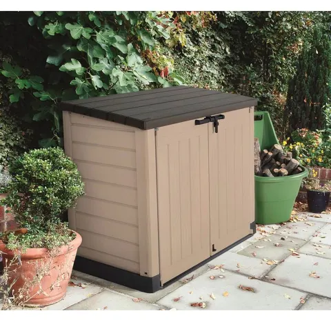 (46/Mez) RRP £170. Keter Store It Out Max Beige. (H125x W145.5x D82cm).
