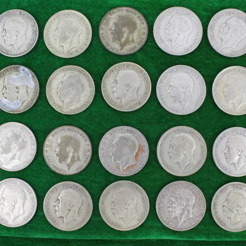 Collection of One Florin Coins 1920-46 50% Ag