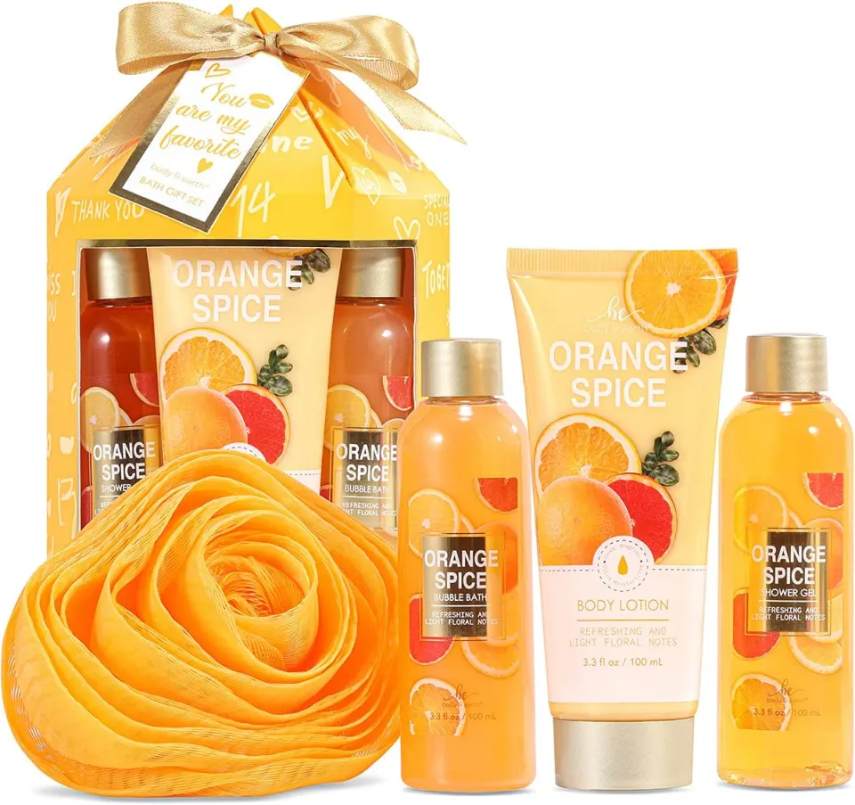 4 x 4 Piece B and E Orange Spice Spa Gift Sets - RRP 19.54 ea