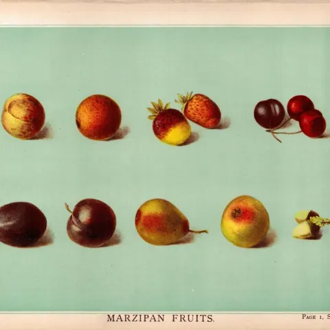 Marzipan Fruits T. Percy Lewis & A.G Bromley Antique Chromolithograph Print
