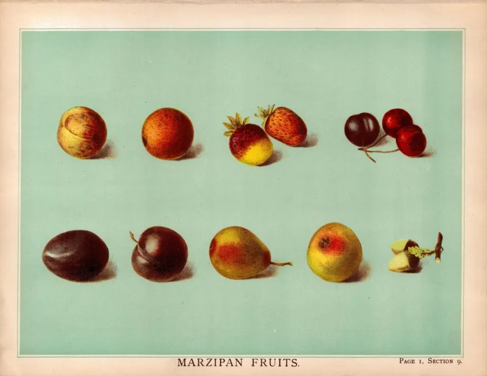 Marzipan Fruits T. Percy Lewis & A.G Bromley Antique Chromolithograph Print
