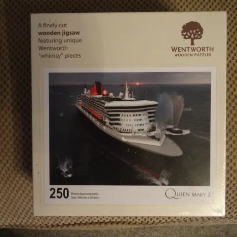 Queen Mary 2 New Jigsaw and 2 Wedgewood Cunard Tea Cups/Used