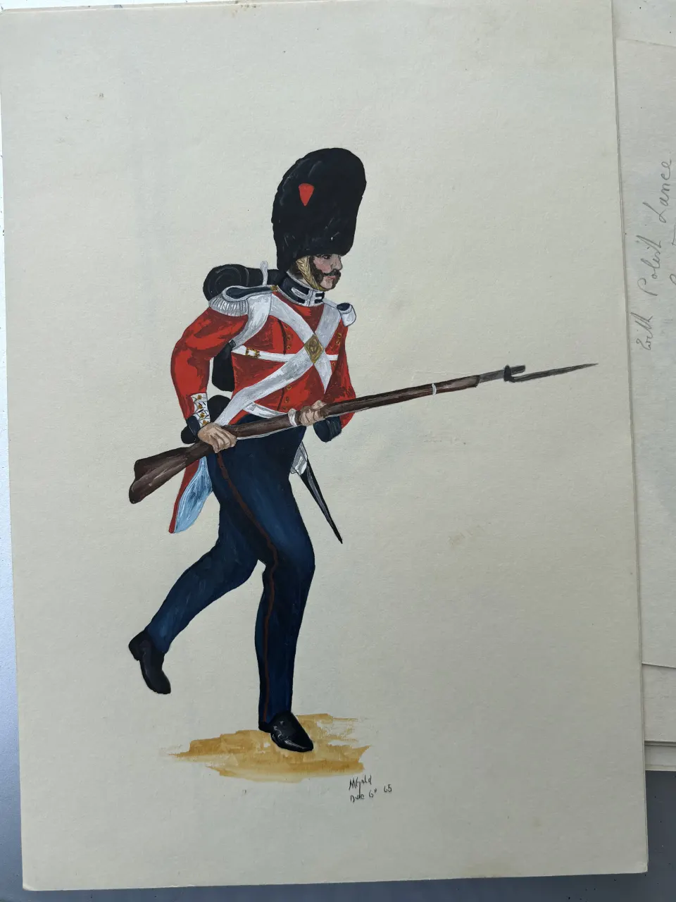 Vintage Watercolour Book Illustration ? Noel Gold "Coldstream Guards 1854