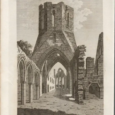 Tristernaugh Abbey Co West Meath Rare 1791 Francis Grose Antique Print.
