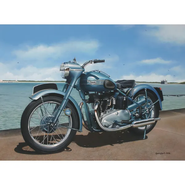 Triumph Thunderbird By The Sea Extra Large Metal Wall Art