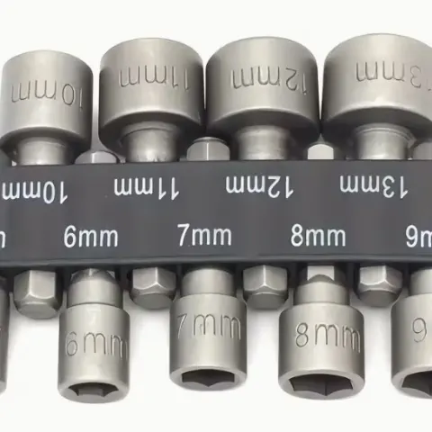 9pcs high-strength socket bits with hex shanks for impact drivers L4a