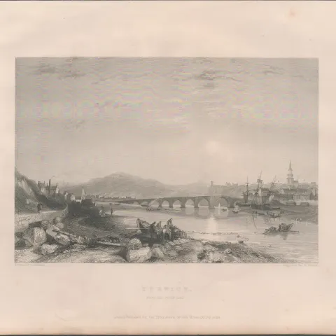 Berwick Upon  Tweed Antique 1842 Steel Engraving.