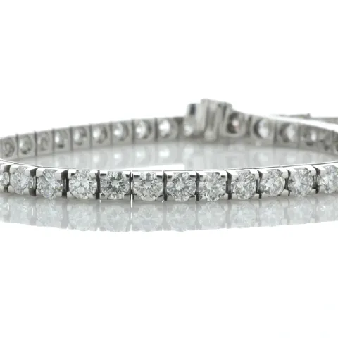 18ct White Gold Tennis Diamond Bracelet 10.09 Carats