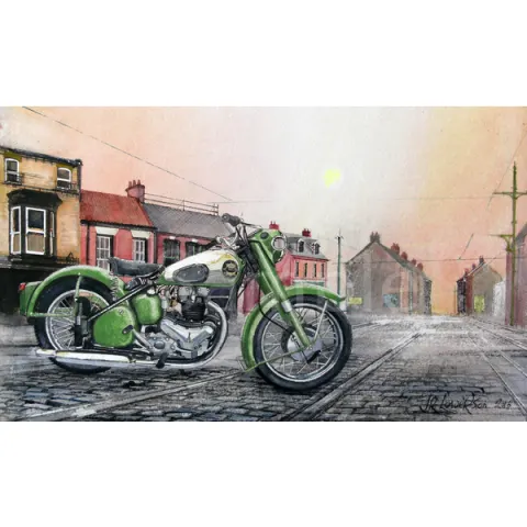 BSA Star Twin 1950's  Iconic Motorbike Large Metal Wall Art
