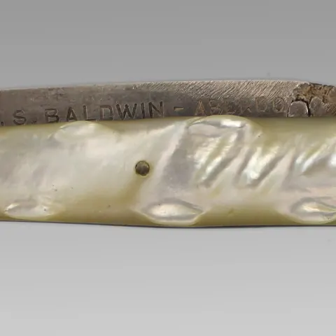 Early 20th c. Mother of Pearl Silver Handled Fruit Knife