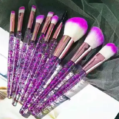 10-Piece Makeup Brush Set – Professional & Home Use, Nylon Bristles, Acrylic Handles