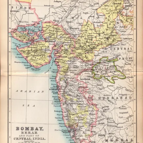 Bombay Berar Madras Etc Double Sided Antique 1896 Map.