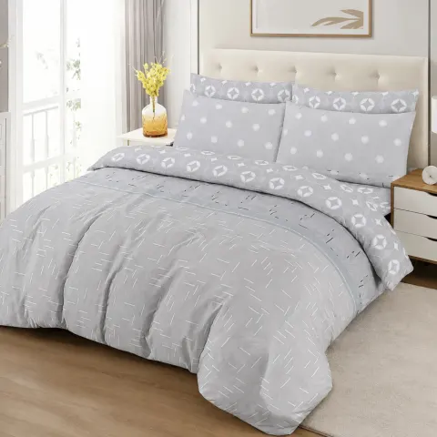 Wear & Snug by AA Double Duvet Cover Set – 3 Piece Microfibre Geometric Bedding Set
