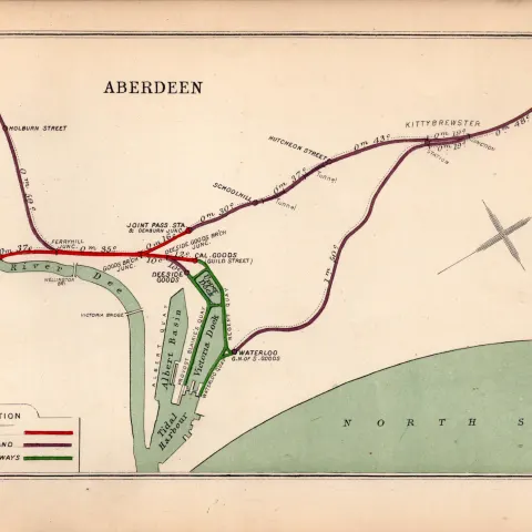 Aberdeen Holburn St Kittybrewstrer Scotland Antique Railway Diagram-13.