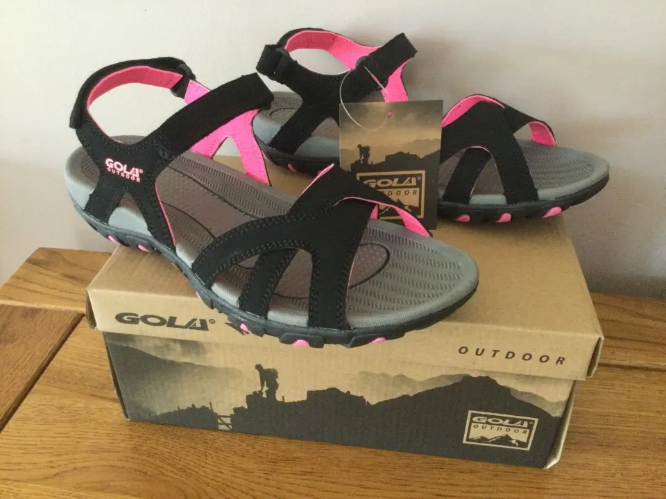 Gola Womens “Cedar” Hiking Sandals, Black/Hot Pink, Size 5 - Brand New