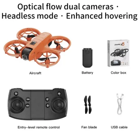 Foldable Travel Drone – HD Dual Camera FPV Quadcopter With Gesture Control, Optical Flow Hover & One
