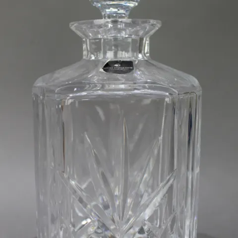 Vintage Royal Doulton Crystal Square Shaped Spirit Decanter