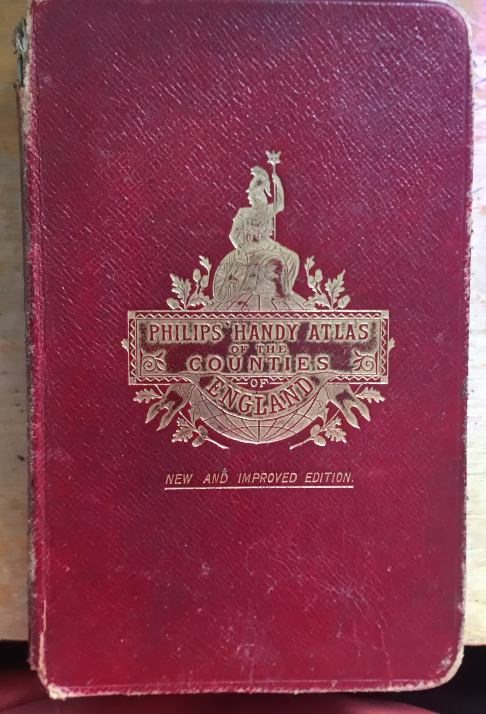 Antique 1882 Philips Handy Atlas Counties of England 65 Coloured Maps.