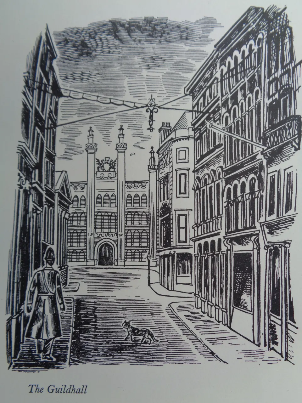 Edward Bawden Original Litograph - London 1 Guildhall