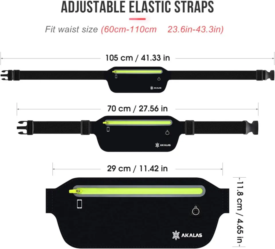 10 x Akalas Ultra Slim Running Belt Waist Pack