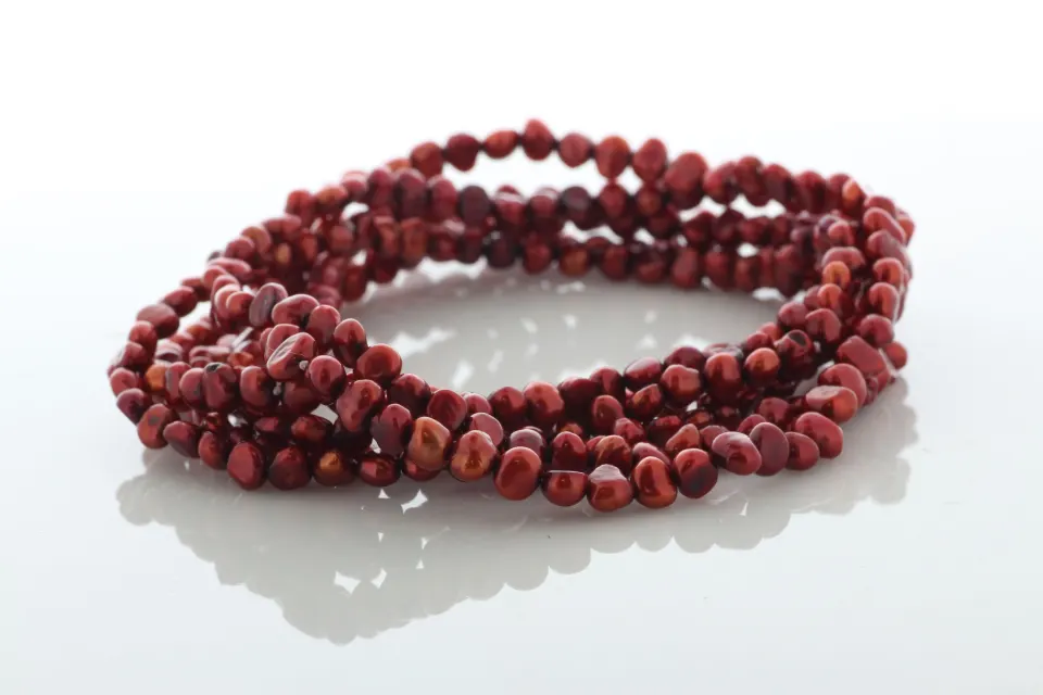 64 Inch Baroque Shaped Cherry 5.0 - 6.0mm Pearl Necklace