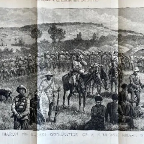 Zulu War 1879 March to Ulundi Occupation By British Troops Antique Print 45" x 16".