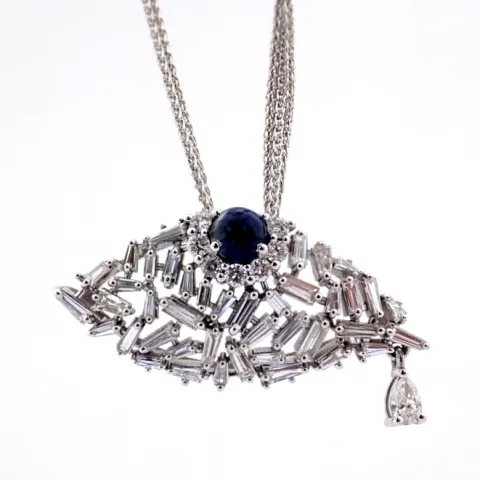 An Exquisite Evil Eye Necklace Detailed With Brilliant Diamonds and Gold
