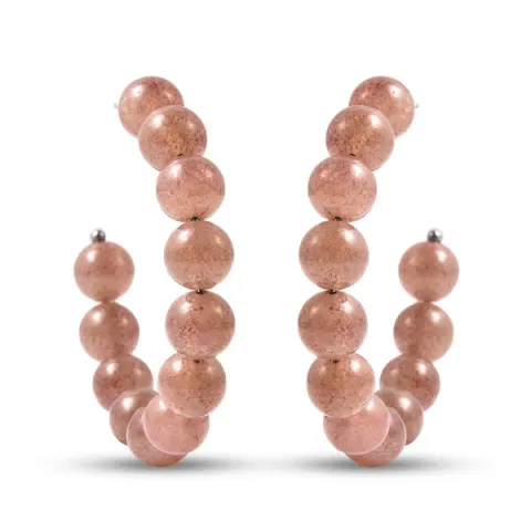 New!! Quartz and White Austrian Crystal Necklace & Strawberry Quartz Earrings