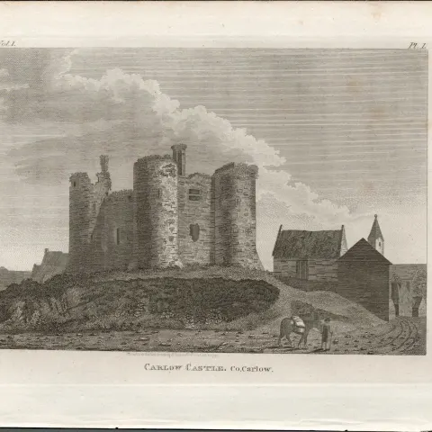 Carlow Castle Rare 1791 Francis Grose Antique Print.