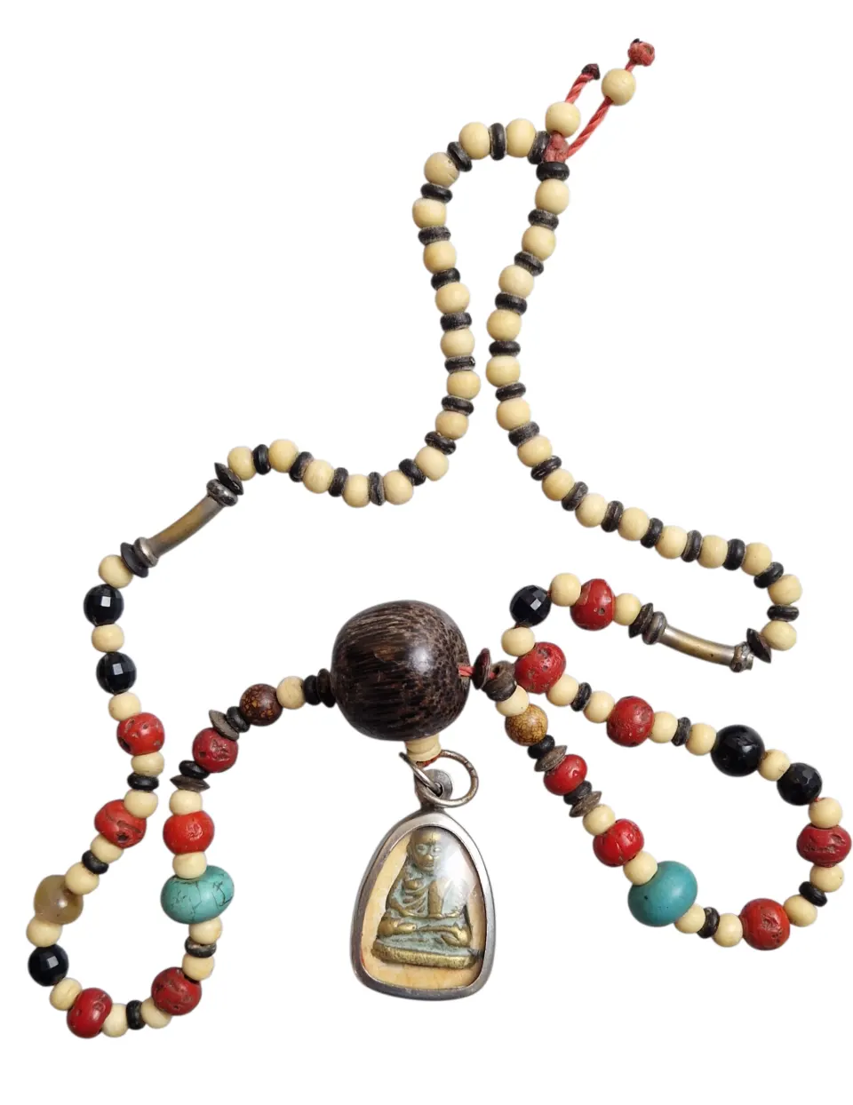 A Wonderful Wooden & Bone Beaded Necklace