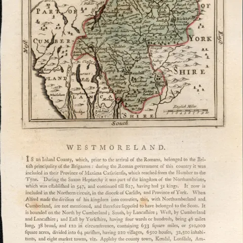 County Warwickshire Antique F Grose Copper Coloured George III Map.