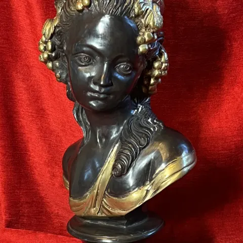 French Gilt Bronze Bust of Fruit Maiden