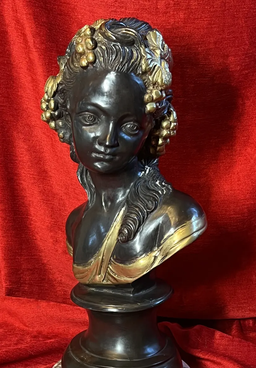 French Gilt Bronze Bust of Fruit Maiden