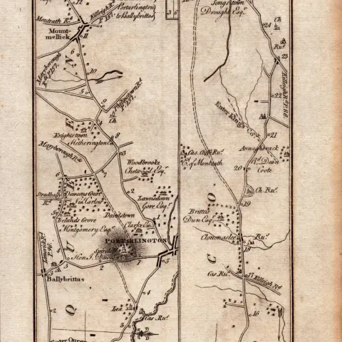 Ireland Rare Antique 1777 Map  Co Laios Co Offaly Co Kildare.