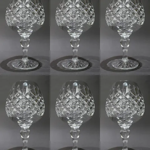 Set of 6 Tudor Crystal "Beaufort" Wine Goblets