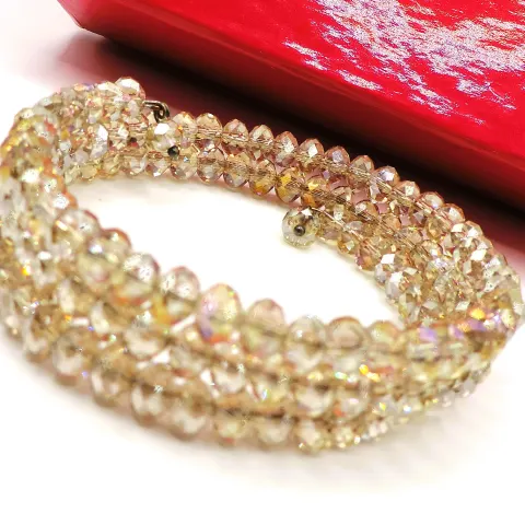 Aurora Borealis Crystal Expandable Arm Bracelet New With Gift Pouch