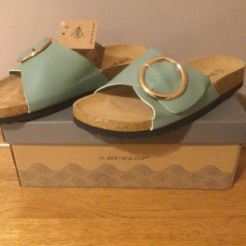 Dunlop “Juno” Ladies Mule Sandals, Size 5, Sage Green - New RRP £30