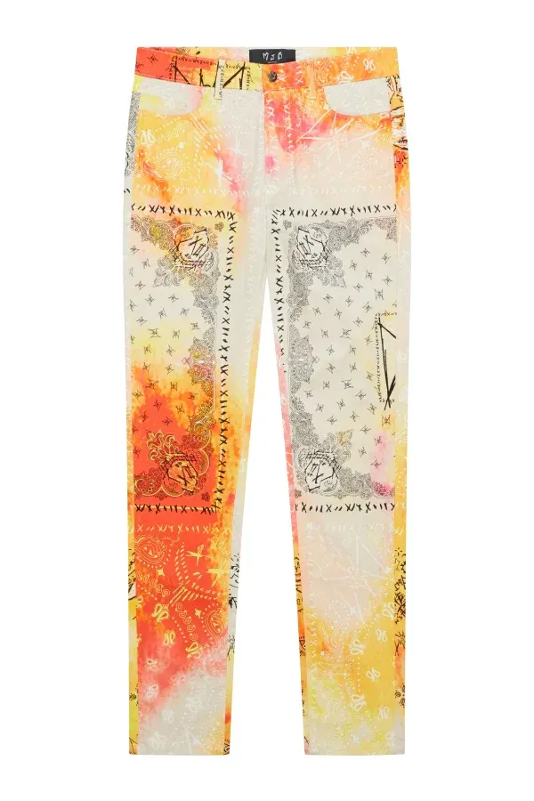 MJB Marc Jaques Burton Crixus Tie-Dye Paisley Jeans, Online Price £263, Size 34