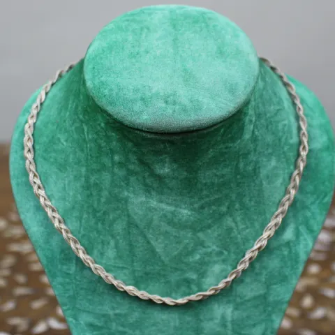 Vintage Sterling Silver Plaited Rope-Link Necklace