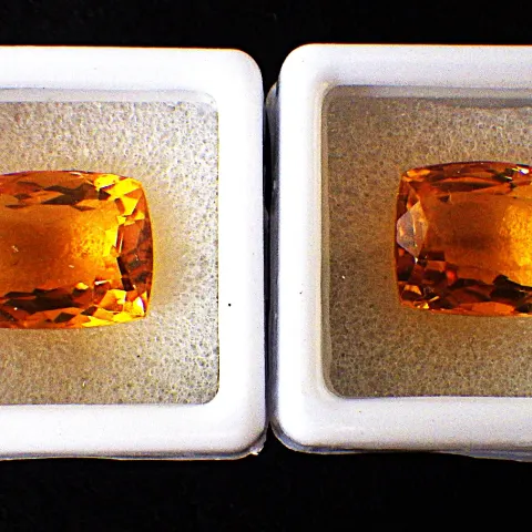 Pair Radian Cut Citrines 22 Carats (Total)