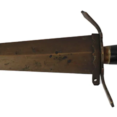Antique Dagger with Turned Stone & Brass Handle