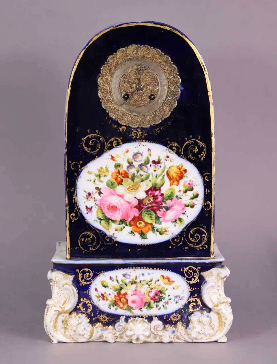 French Mid 19th c. Porcelain Mantel Clock