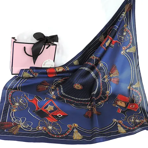 Moneté Paris 100% Silk Equestrian Style Print Scarf 'New'