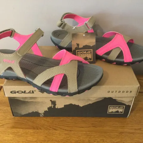 Gola Womens “Cedar” Hiking Sandals, Taupe/Hot Pink, Size 7 - Brand New