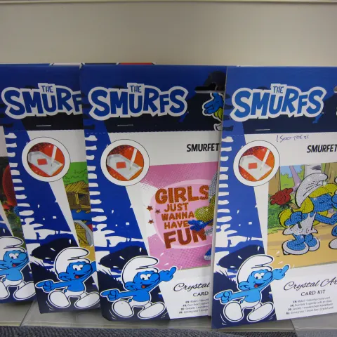 100pcs assorted as pictured licensed Smurfs Crystal Art sets  - brand new sealed rrp £6.99.