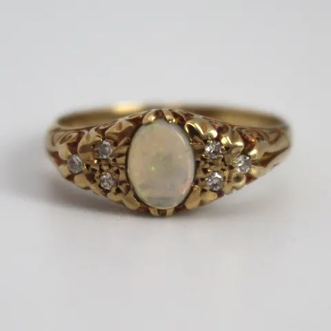 Opal & Diamond 9ct Gold Ring