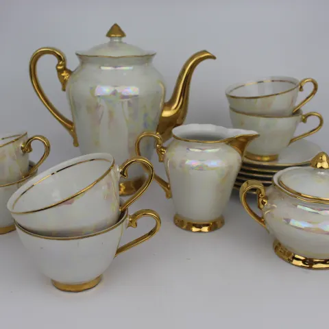 Czech Porcelain Lustre Gilt Tea Service
