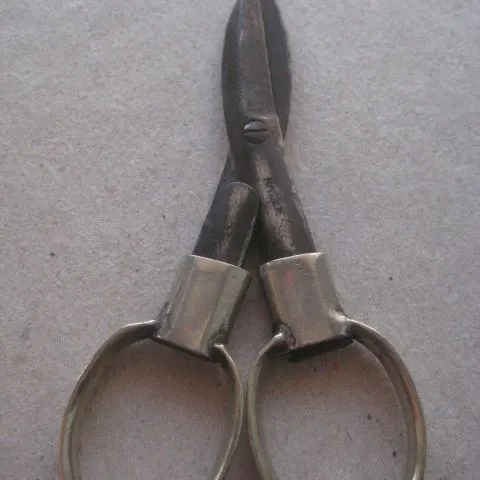 Vintage Folding White Metal Cased Pair of Folding Scissors